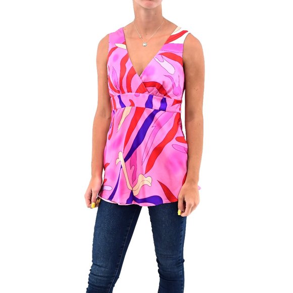 Boston Proper Tops - BOSTON PROPER Pink Abstract Sleeveless Top #AG12